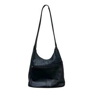 Tignanello Hobo Black Leather Shoulder Bag Pockets